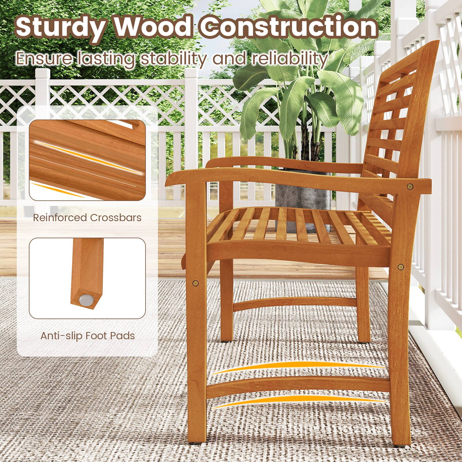 Sturdy Wood Construction  
Ensure lasting stability and reliability  

Reinforced Crossbars  
Anti-slip Foot Pads