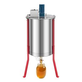 VEVOR - Electric Honey Extractor, 6 Frame Honey Spinner with Transparent Lid, 140W Stainless Steel Honeycomb Drum Spinner - Silver