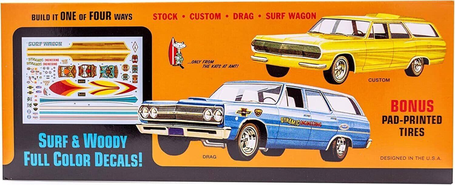 BUILD IT ONE OF FOUR WAYS  
STOCK • CUSTOM • DRAG • SURF WAGON  

...ONLY FROM THE KATS AT AMTI!  

SURF & WOODY  
FULL COLOR DECALS!  

BONUS  
PAD-PRINTED TIRES  

DESIGNED IN THE U.S.A.