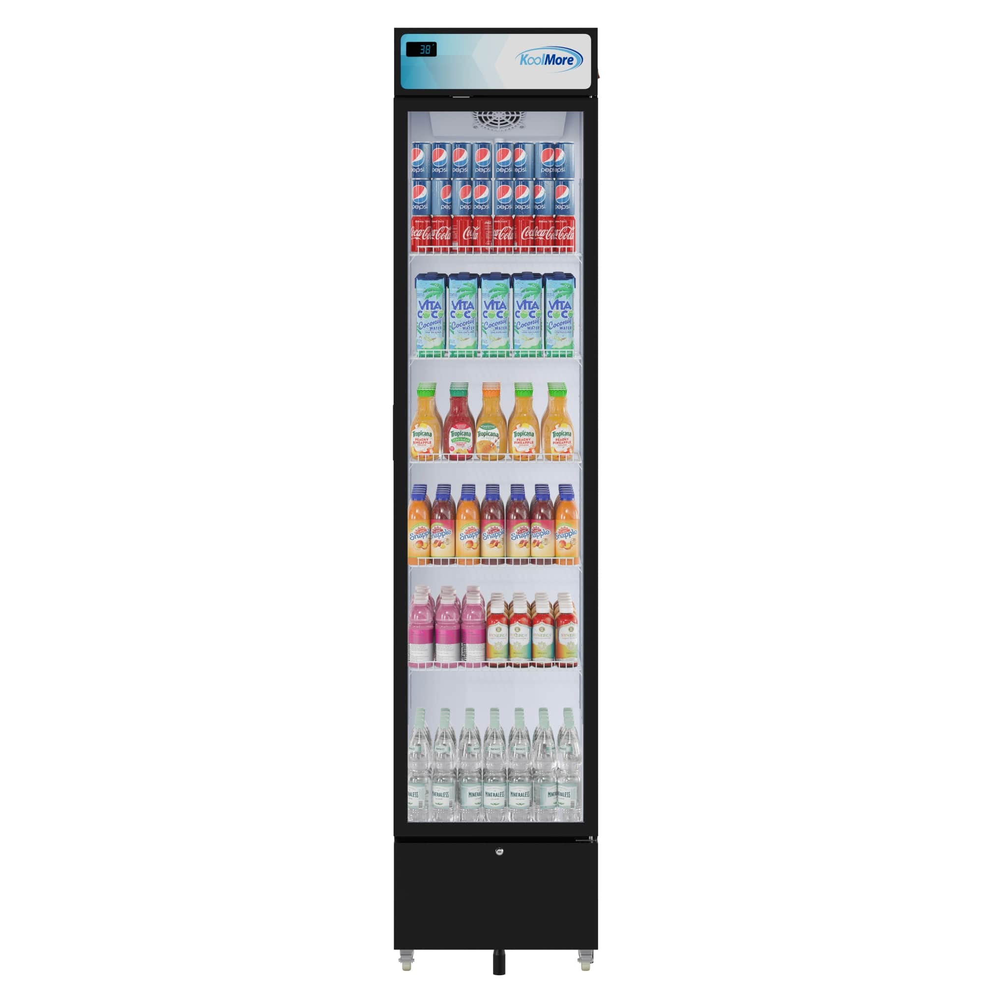 Koolmore - 17 in. Slim Commercial Merchandiser Refrigerator 7 Cu. Ft., ETL Listed (KM-MDR-17S) - Black