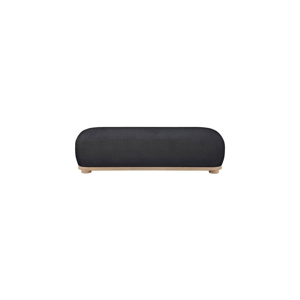 Alt View 2. Meridian Furniture - Calum Black Chenille Fabric Bench - Black.