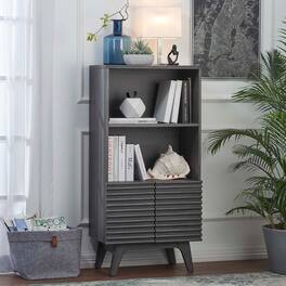 Render Display Cabinet Bookshelf by Modway - Charcoal