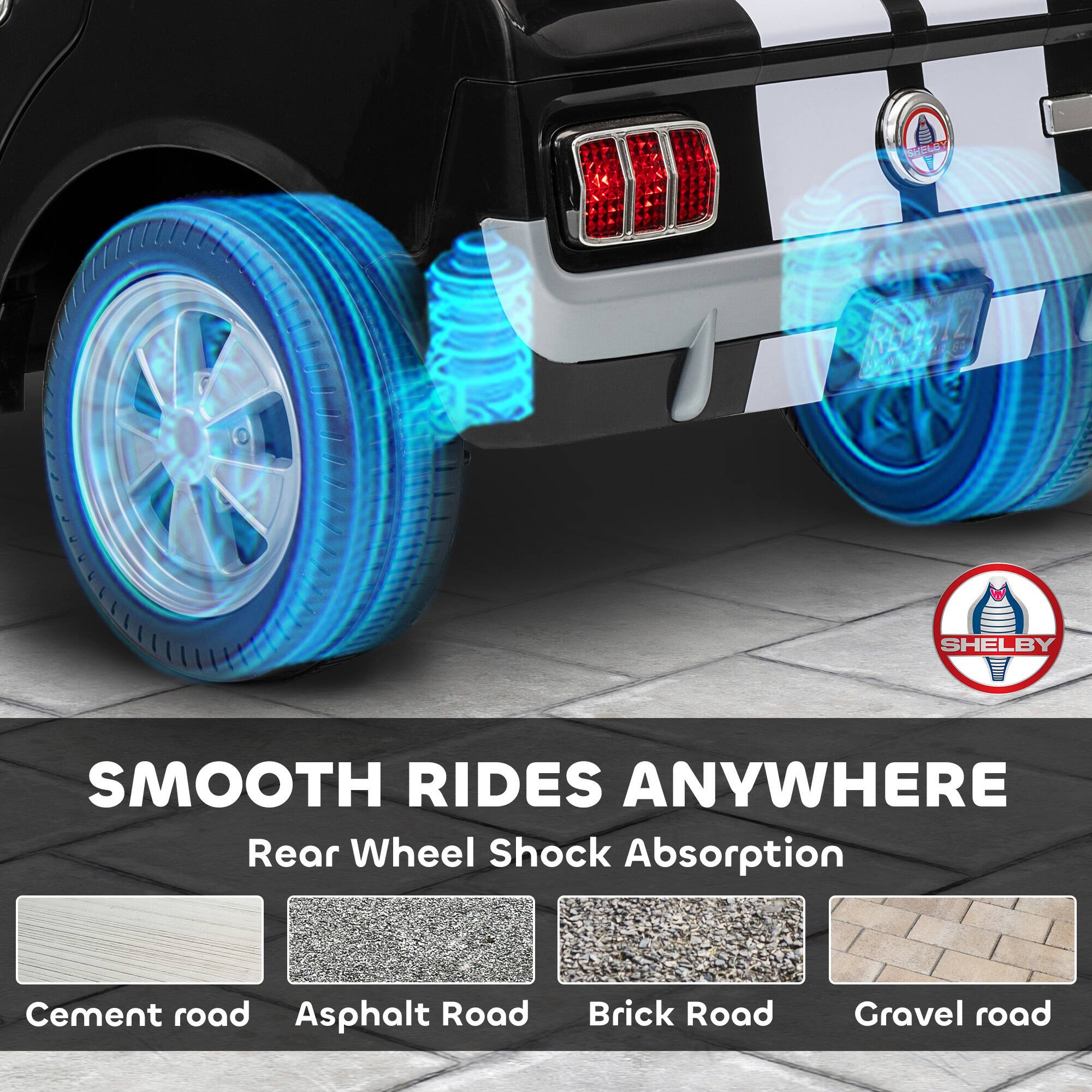 SMOOTH RIDES ANYWHERE  
Rear Wheel Shock Absorption  

Cement road  
Asphalt Road  
Brick Road  
Gravel road