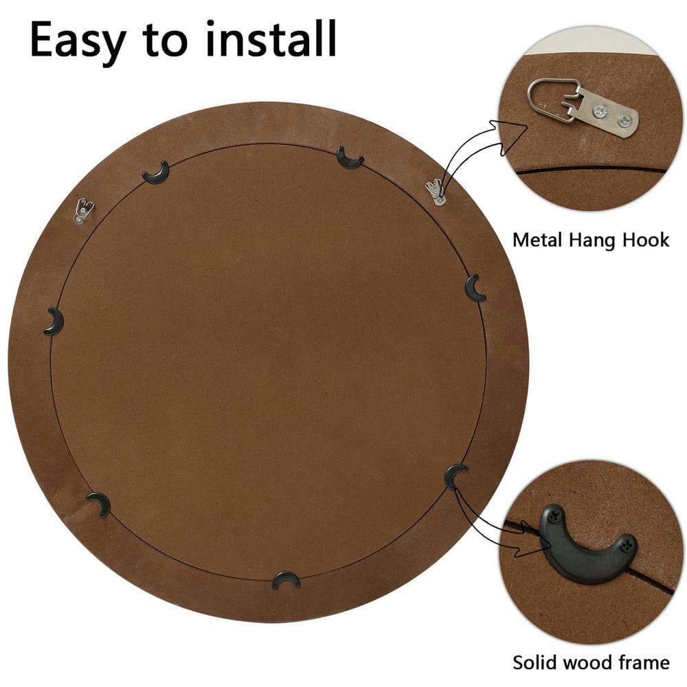 Easy to install  
Metal Hang Hook  
Solid wood frame