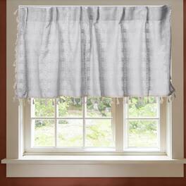Unique Bargains - Curtain Valances, 18"x52" Semi Sheer w/Hook for Small Windows Living/Bed/Bath/Kitchen, Set of 1 Panel - Light Gray