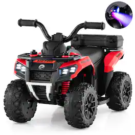 Gymax - 6V Kids Ride On ATV w/ Music & Spray Function USB Port Storage Box Toy Car - Red