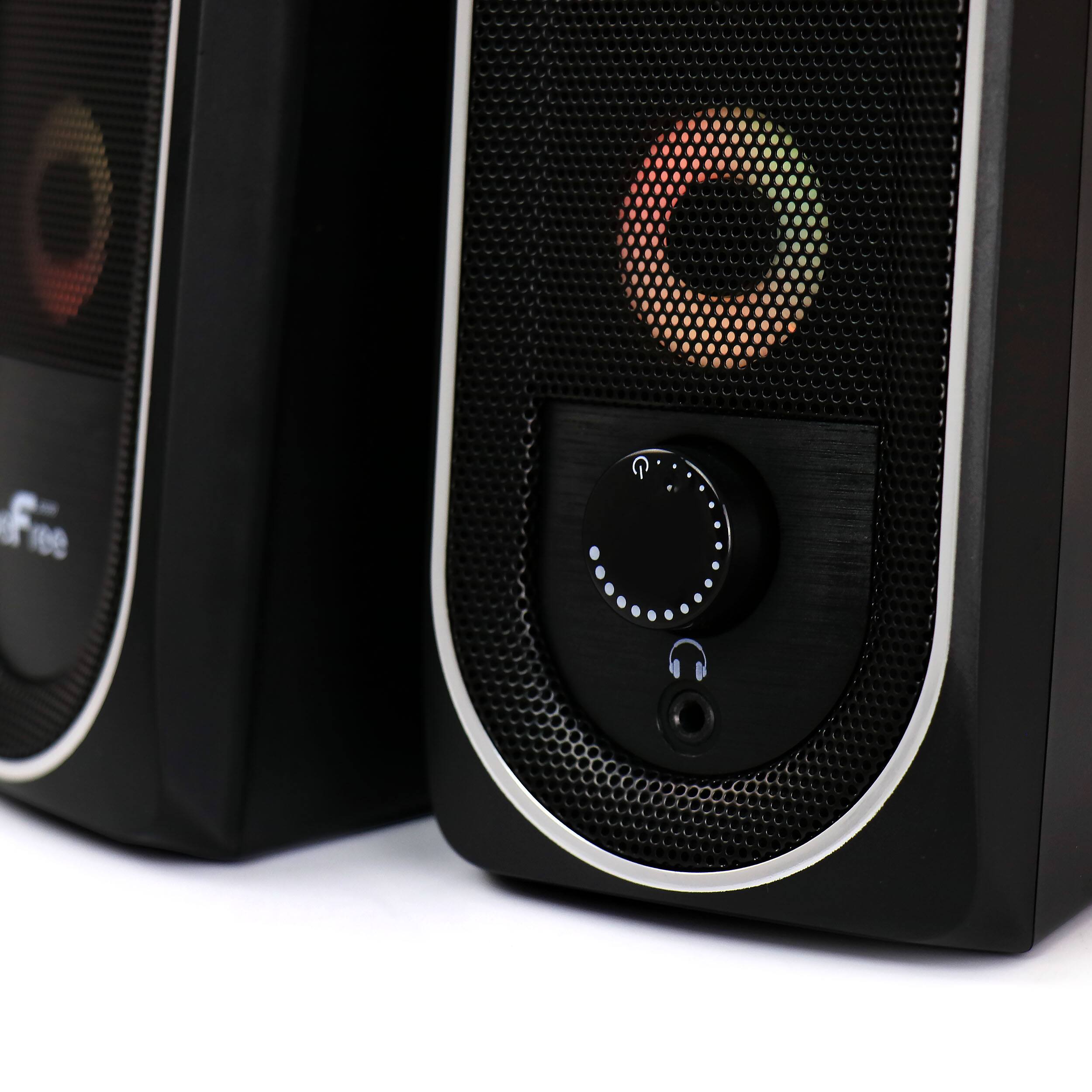 Alt View 2. beFree Sound - beFree Sound 2.0 Computer Gaming Speakers with LED RGB Lights - Black.