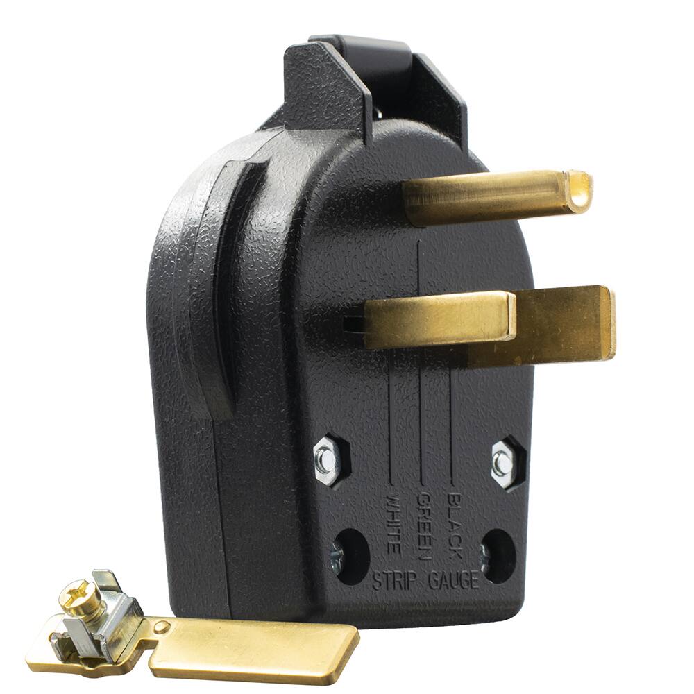 ELEGRP - Heavy Duty Power Plug 50 Amp, Straight Blade Angle 250V, 3 Prong, Industrial Grade, Grounding, UL Listed, 1 Pack - Black price history on PriceWatchPro