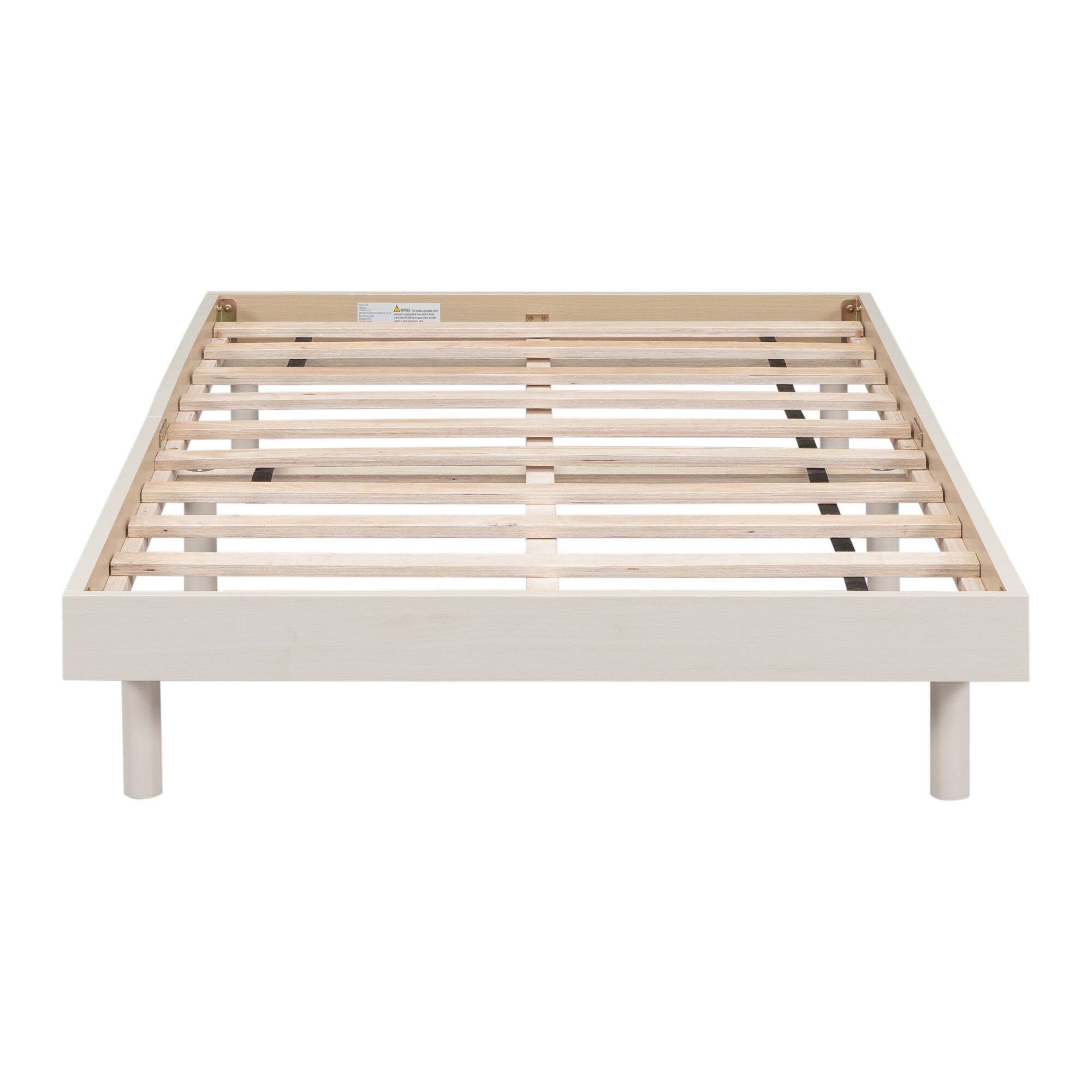 Alt View 1. GOODSILO - Modern Twin Size Floating Platform Bed Frame with Clean Design and Sturdy Construction - White Washed.