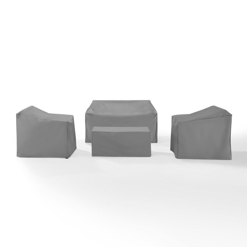 Angle. Crosley Furniture - 4Pc Outdoor Furniture Cover Set - Loveseat - Gray.