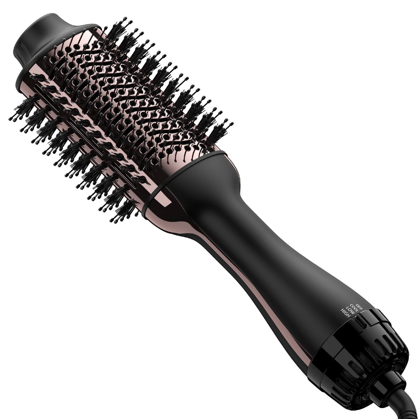 TECH SAFARI Dual Hair Dryer Brush With Negative Ion Anti frizz Styler ...