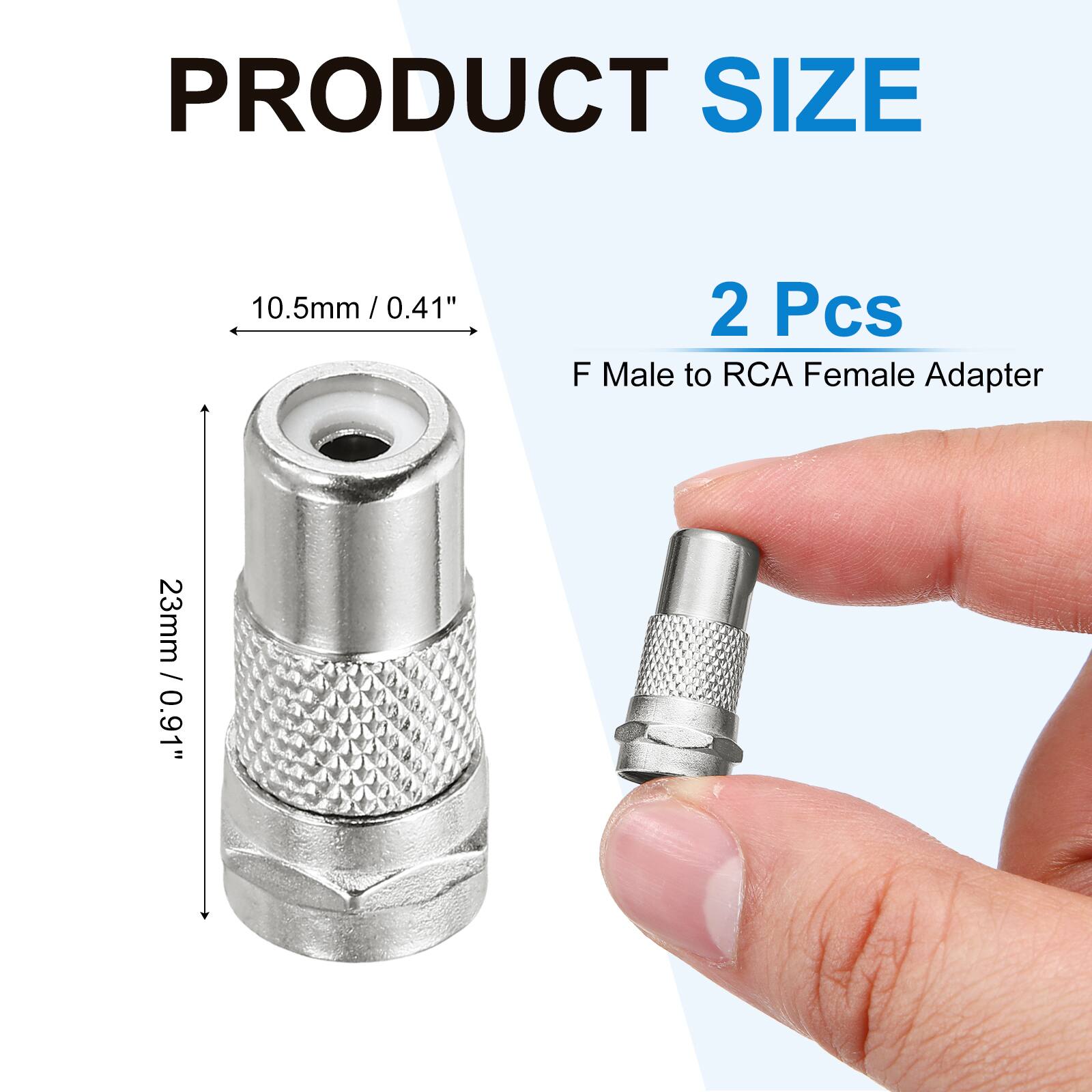 PRODUCT SIZE

10.5mm / 0.41"  
23mm / 0.91"  

2 Pcs  
F Male to RCA Female Adapter