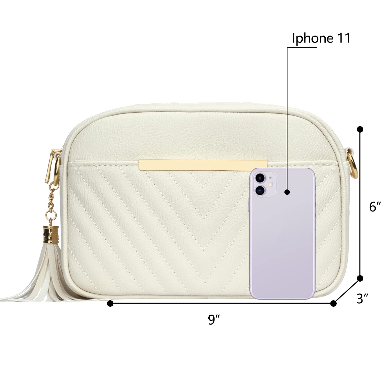 Alt View 3. Fabibe - Quilted Small Crossbody Bag For Women And Teen Stylish Shoulder Purse With Wide Strap - A-navy.