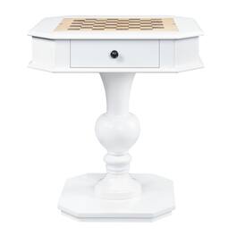 Anysun - Reversible Chess & Checker Game Table - Includes Game Tray - White