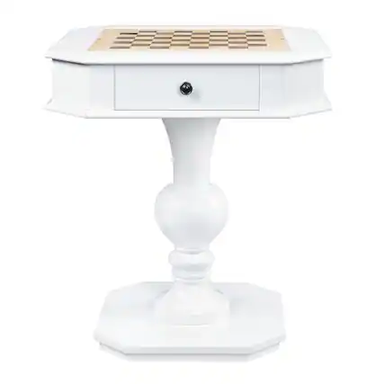 Front. Anysun - Reversible Chess & Checker Game Table - Includes Game Tray - White.