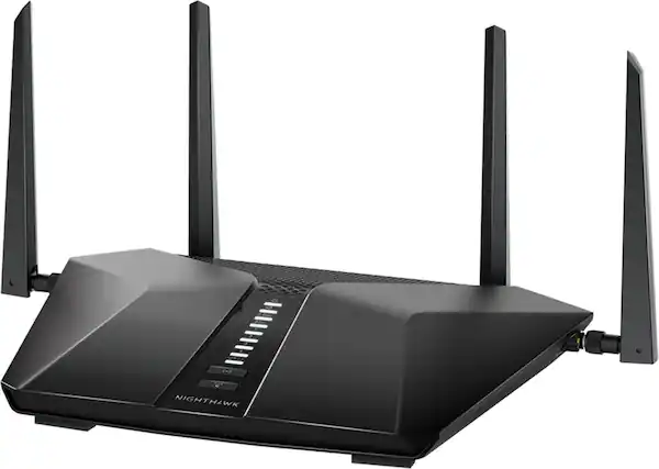 Left. NETGEAR - Nighthawk AX4200 Dual-Band Wi-Fi Router - Black.