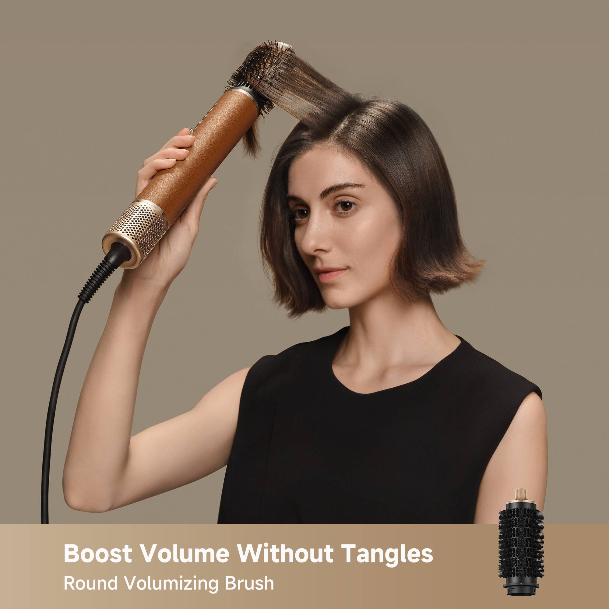 Boost Volume Without Tangles  
Round Volumizing Brush