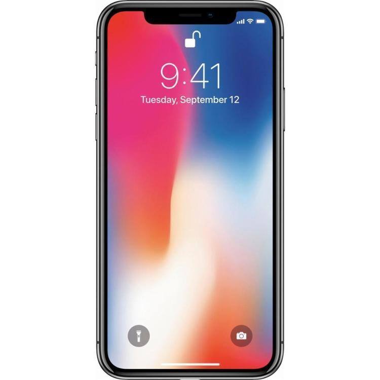 Apple - Refurbished Excellent - iPhone X A1865 (Fully Unlocked) 64GB w/ Pre-Installed Tempered Glass - Space Gray