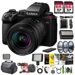 Panasonic - LUMIX S5II Mirrorless Camera With 20-60mm F3.5-5.6-L Mount Lens Bundle - Black