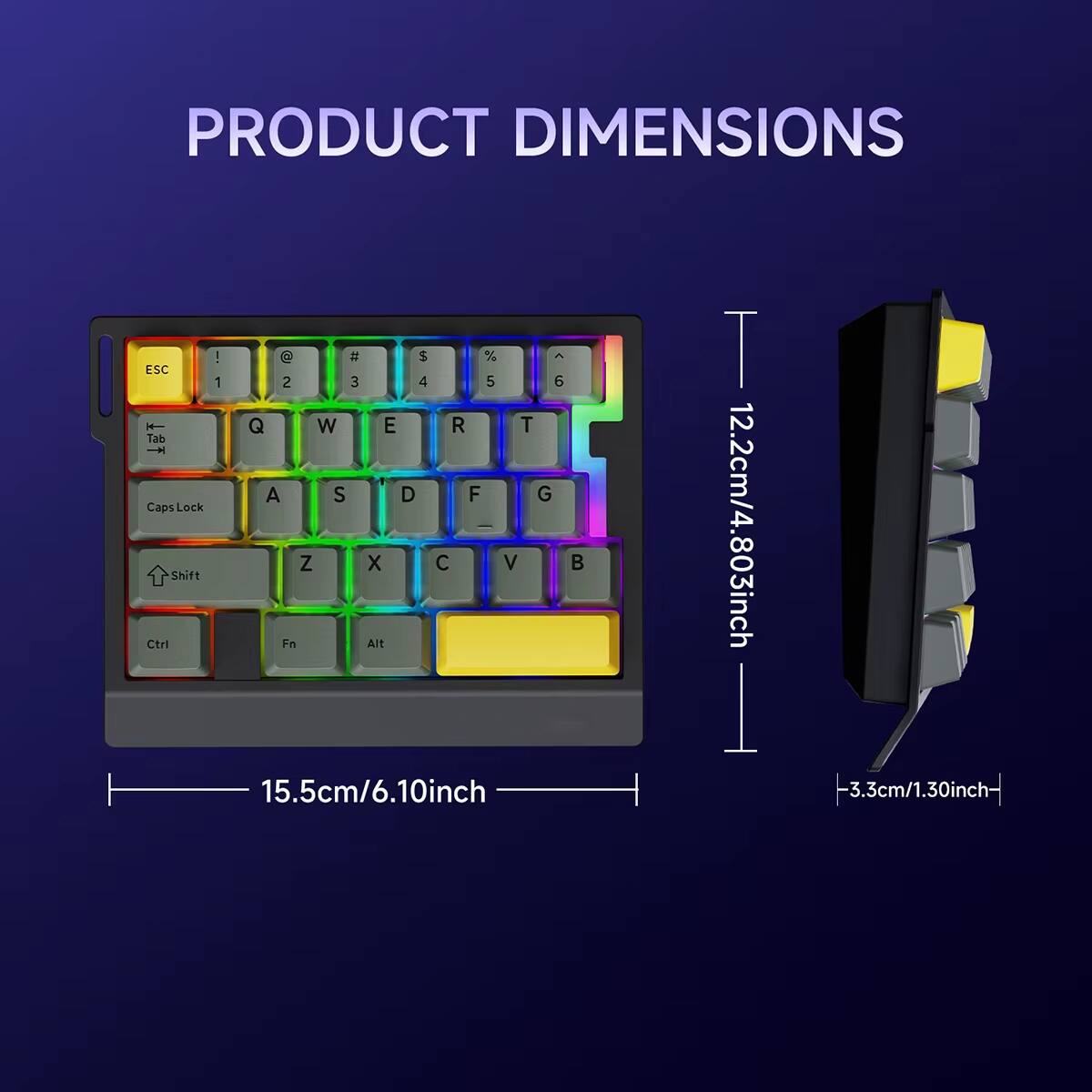 PRODUCT DIMENSIONS

15.5cm/6.10inch  
12.2cm/4.803inch  
3.3cm/1.30inch