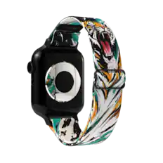 Front. ZOX - Let It Out Tiger NFC Smartwatch Band, 22mm - Teal.