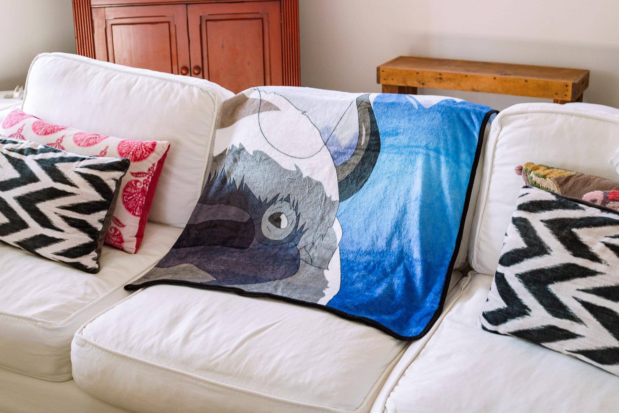 Alt View 3. Surreal Entertainment - Avatar: The Last Airbender Aang and Appa Fleece Throw Blanket | 45 x 60 Inches - Blue.