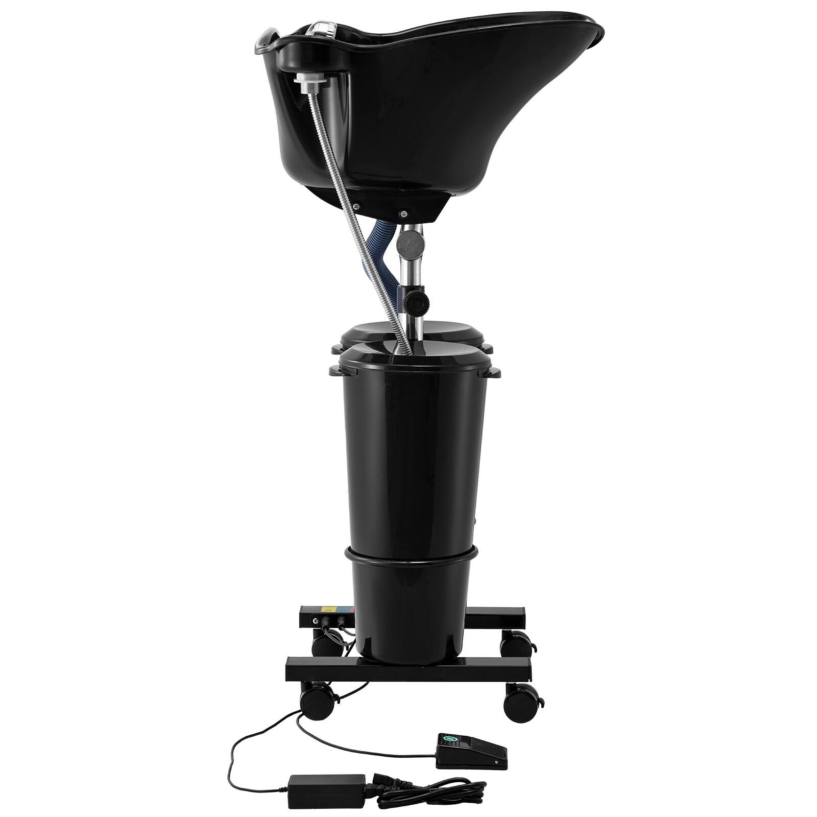 Alt View 5. VEVOR - Portable Shampoo Bowl, Shampoo Sink for Washing Hair with Electric Pump, Includes 2 Buckets 2 Showerheads - Black.