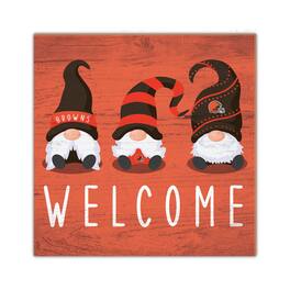 Fan Creations - Cleveland Browns 10'' x 10'' Welcome Gnomes Sign - Multicolor