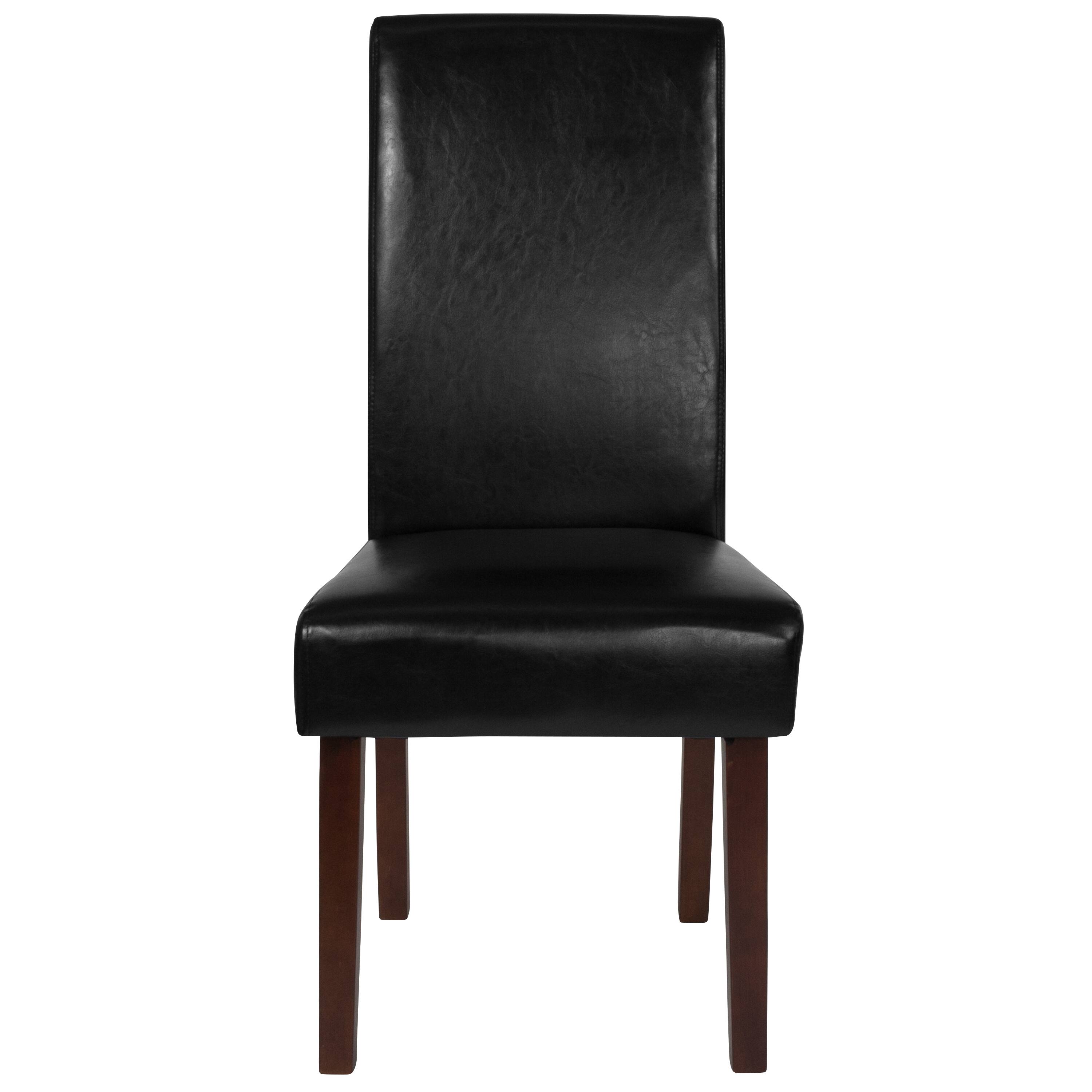 Alt View 8. Emma + Oliver - Mid-Century Parsons Chair and Hardwood Frame for Kitchen, Dining Room & More - Black Faux Leather.