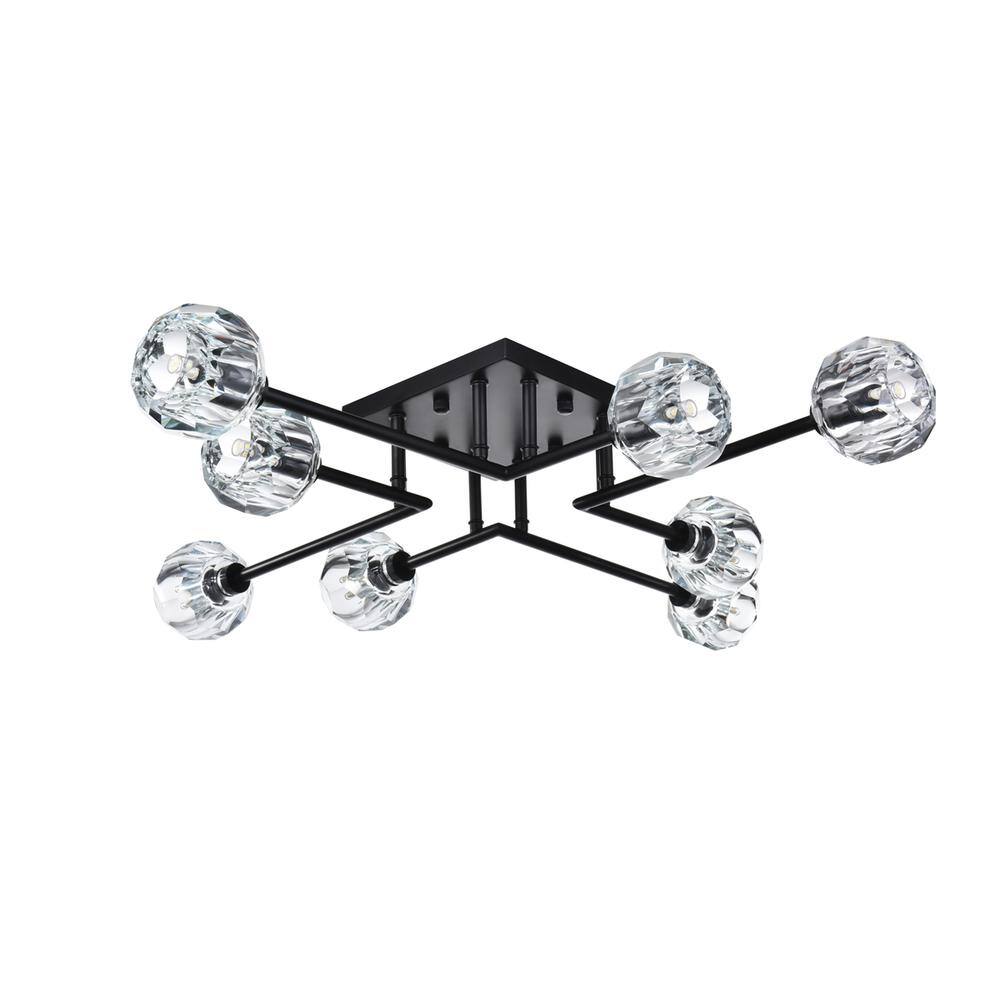 Alt View 1. Elegant Lighting - Eren 31 inch Flush Mount in Black - Black.