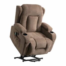 Kadyn - Power Lift Recliner Chair, 8-Point Massage & Heat, 150° Recline, USB Port - Brown