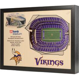 YouTheFan - Minnesota Vikings 25.5" x 19.5" U.S. Bank Stadium Stadium Views Wall Art - Multicolor