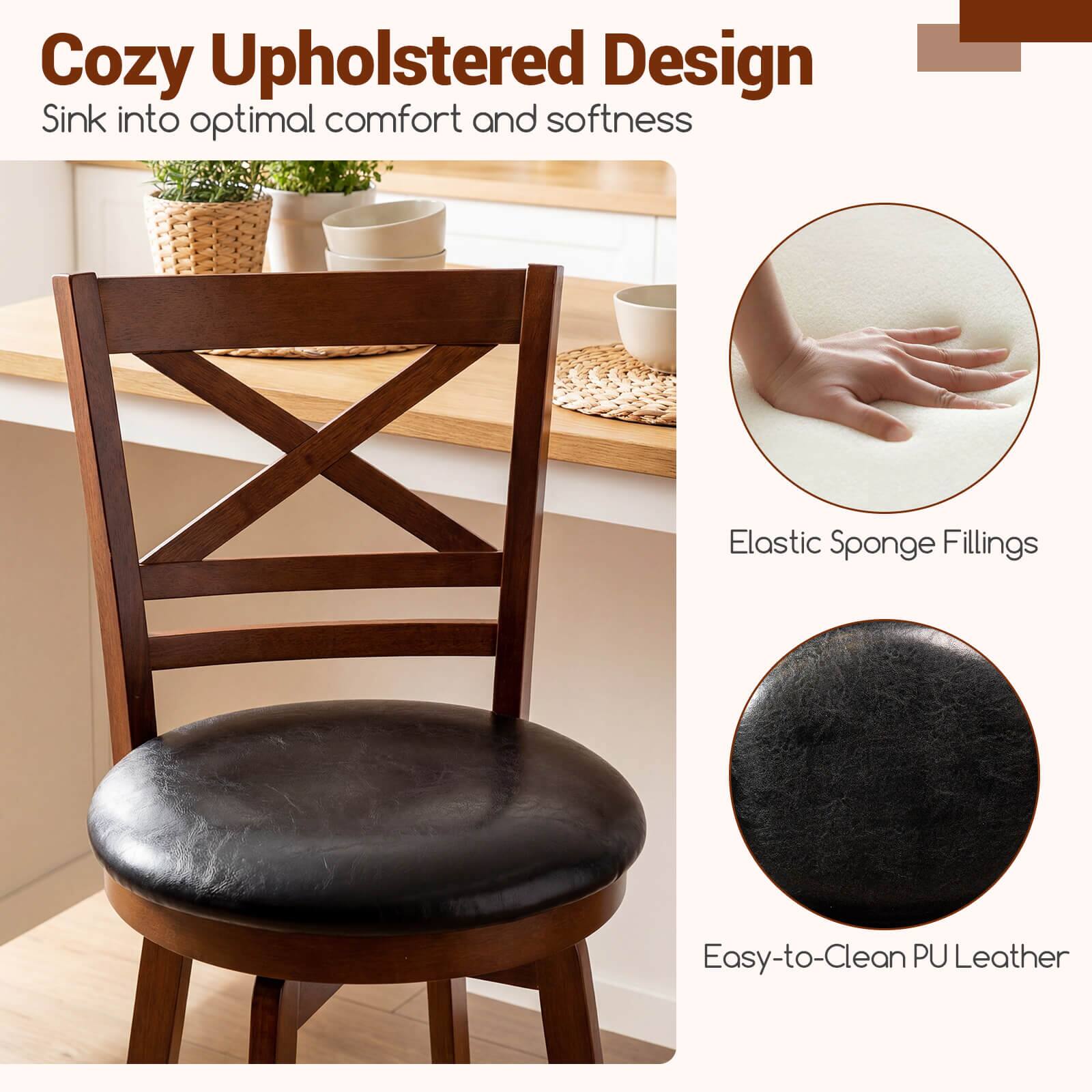 Cozy Upholstered Design  
Sink into optimal comfort and softness  

Elastic Sponge Fillings  
Easy-to-Clean PU Leather