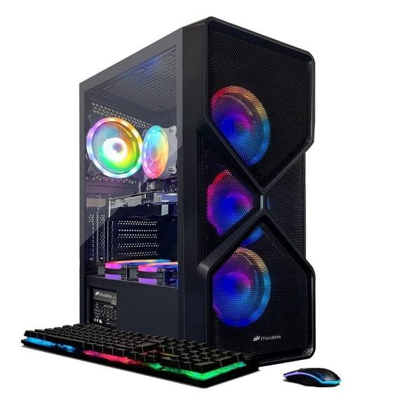 Front. STGAubron - STGAubron Gaming Desktop PC, RTX 2060S 8G, Intel Core I7 8th up to 4.1G, 16G DDR4, 1T SSD, 600M WiFi, BT 5.0, Win11 Home - Black.
