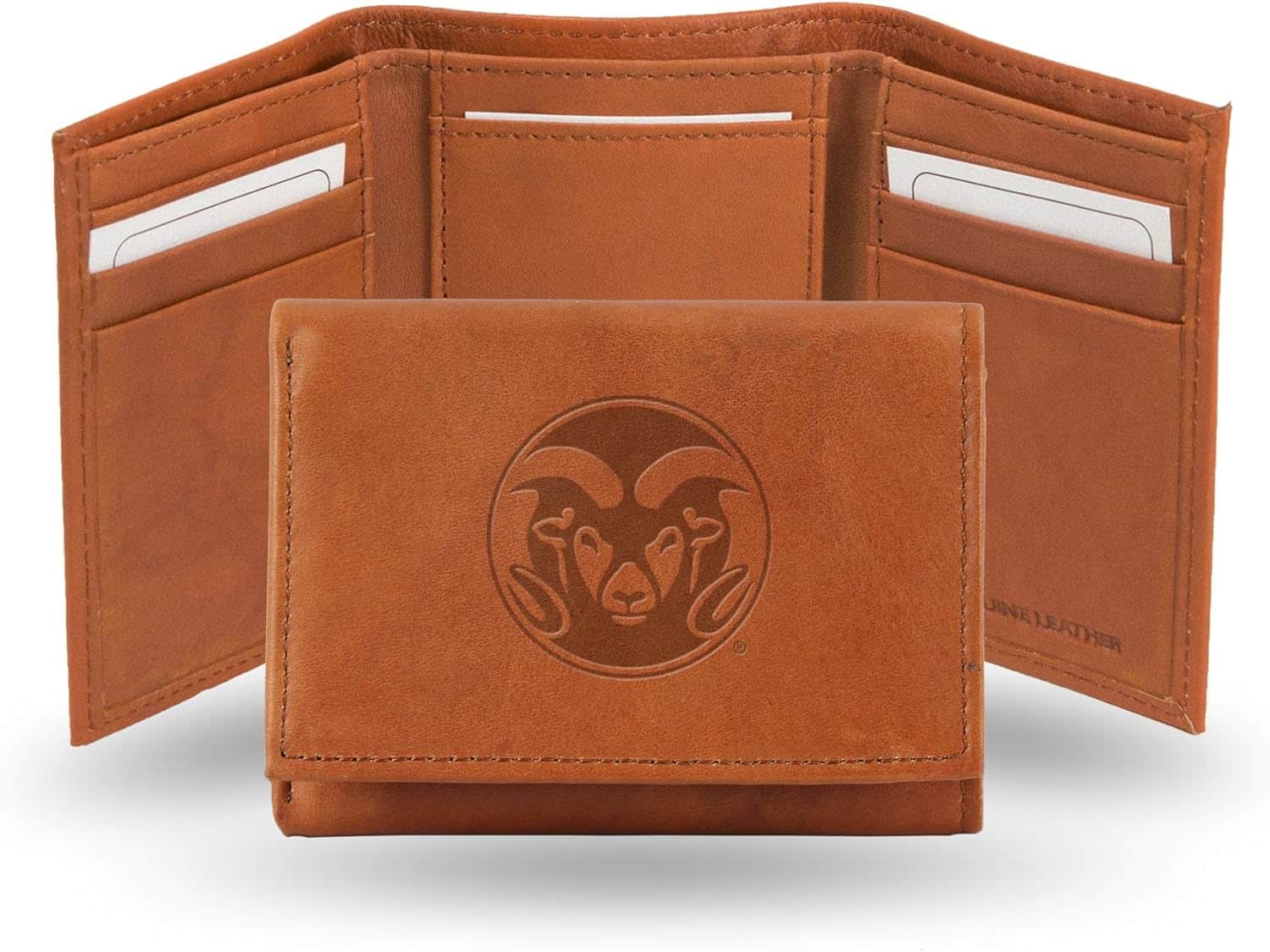 Rico Industries - Colorado State University Rams Brown Leather Embossed Trifold Wallet - Multi