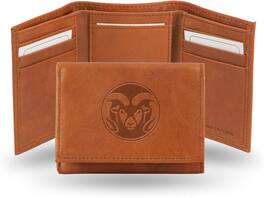 Rico Industries - Colorado State University Rams Brown Leather Embossed Trifold Wallet - Multi