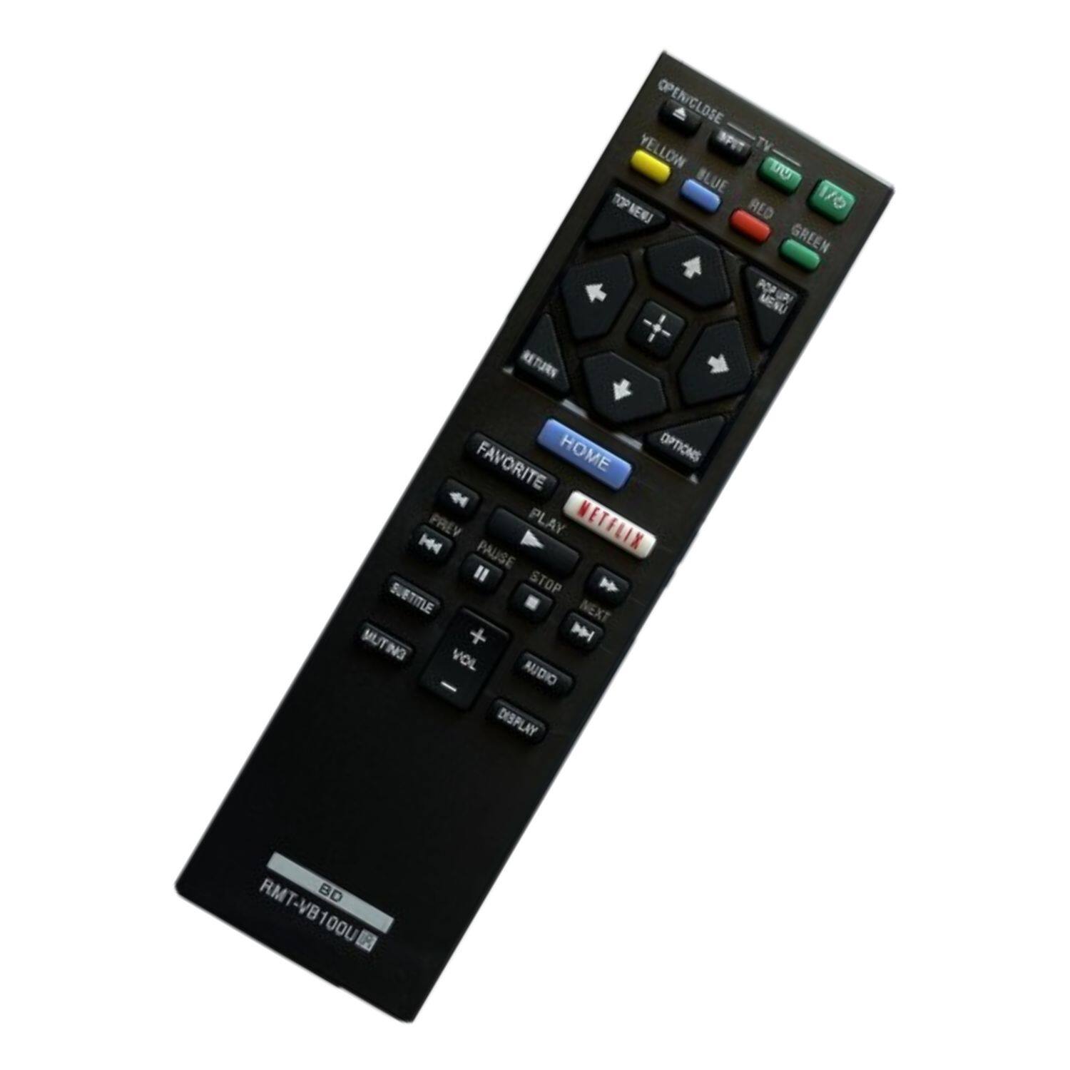 Sure, here is the corrected and grouped text from the image:

**Top Section:**
- OPEN/ CLOSE
- YELLOW
- BLUE
- RED
- GREEN
- TOP/ EPI
- TV
- SPIT
- LOW
- BLUE
- U
- TOP
- PERJ
- RED
- 176
- GREEN
- ROPUR

**Middle Section:**
- MENU
- RETURN
- HOME
- OPTIONS
- FAVORITE
- PREV
- PLAY
- NETFLIX
- H44
- PAUSE
- "STOP"
- SUBTITLE
- NEXT
- MUTE
- + N
- VOL
- AUDIO
- DISPLAY

**Bottom Section:**
- RMT-VB100U
- BD