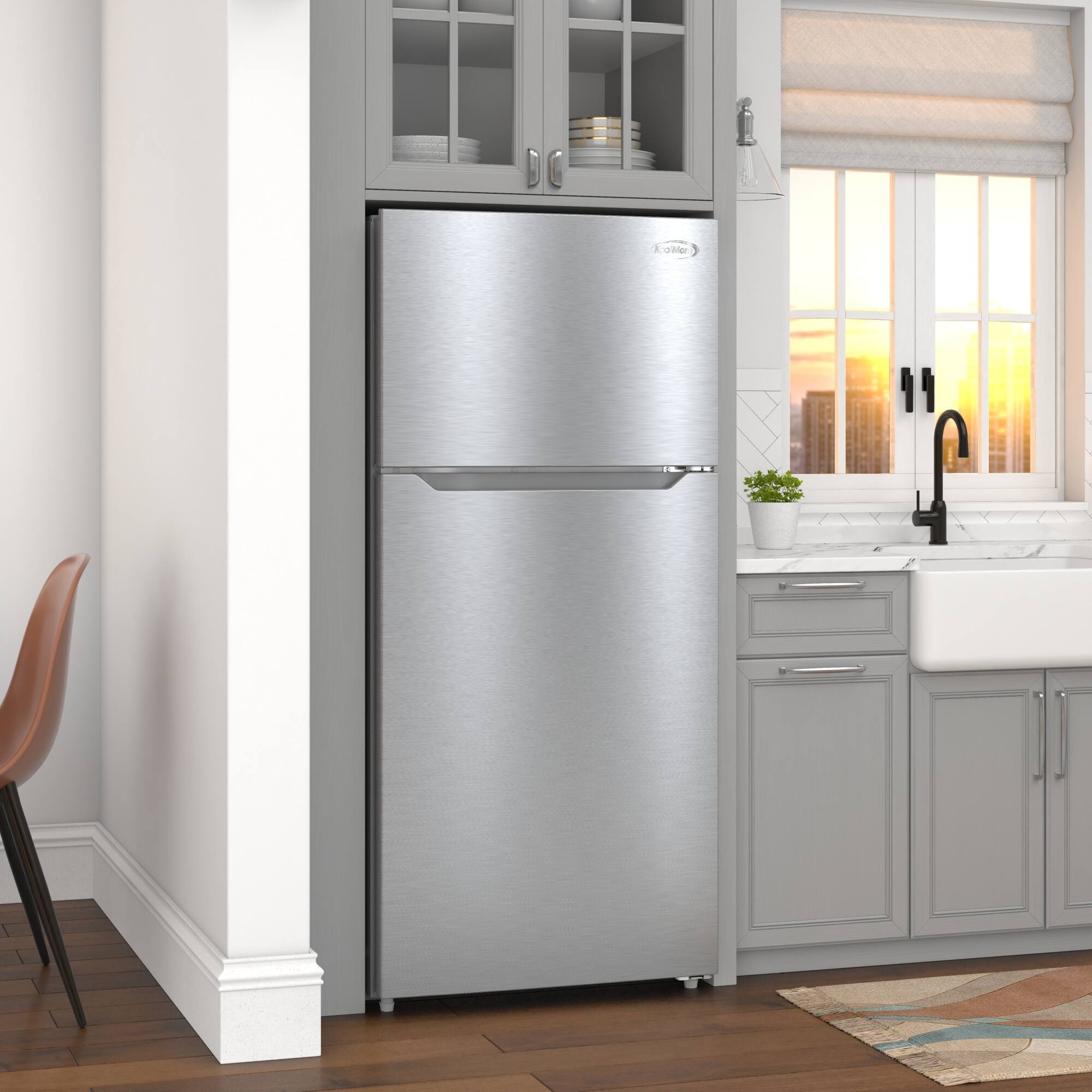 Back. Koolmore - 28 In. 14 Cu. Ft. Top-Freezer Household Refrigerator in Stainless Steel, Energy Star Certified - Stainless steel.