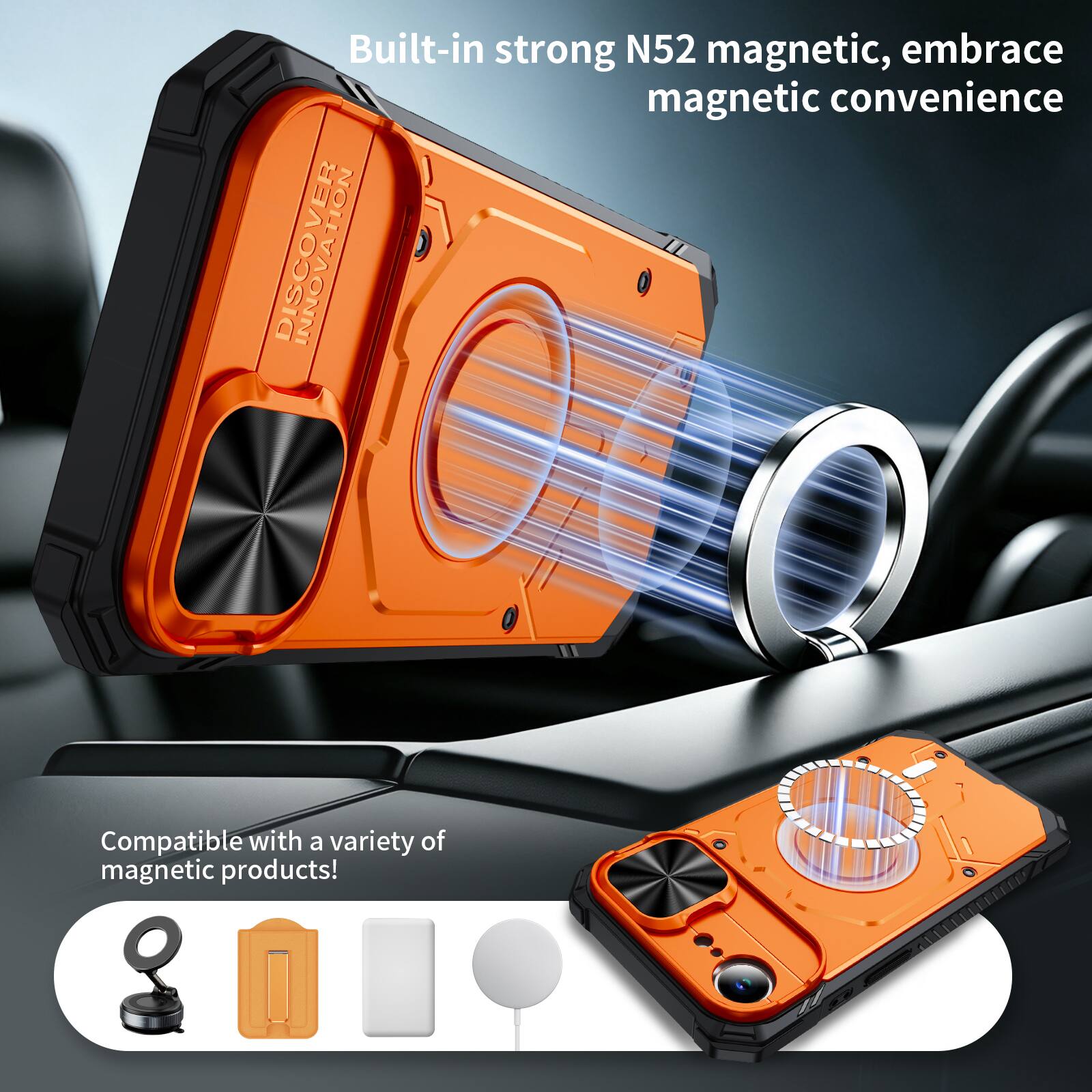 Built-in strong N52 magnetic, embrace magnetic convenience

Compatible with a variety of magnetic products!