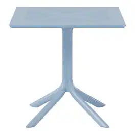 WestinTrends - Playa 31.5" Square Plastic Outdoor Patio Dining Table for 4 - French Blue