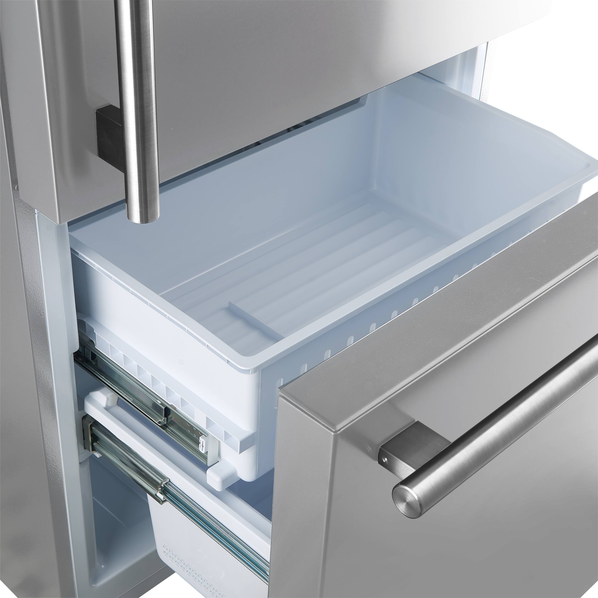 Alt View 6. Forno Appliances - Milano Espresso 17.2 Cu. Ft. Freestanding Bottom Freezer Refrigerator with Right Swing Door - Stainless Steel.