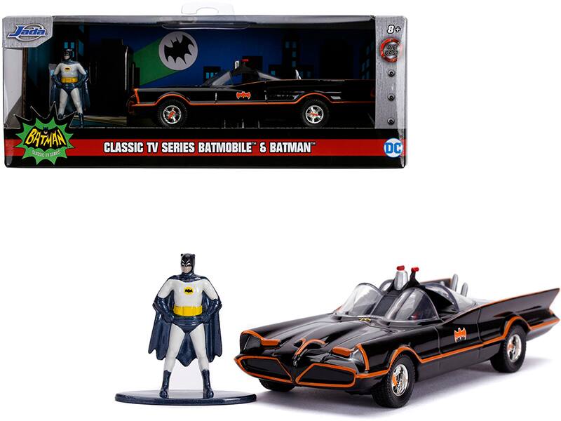 Jada - 1966 Batmobile w/ Diecast Batman Figure Batman 1966-1968 Classic TV Series DC Comics Hollywood Rides 1/32 - Black