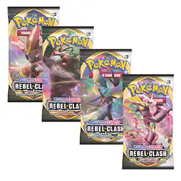 Pokémon - Pokemon SS2 Sword & Shield Rebel Clash Art Set | 4 Booster Packs (One of Each Artwork)