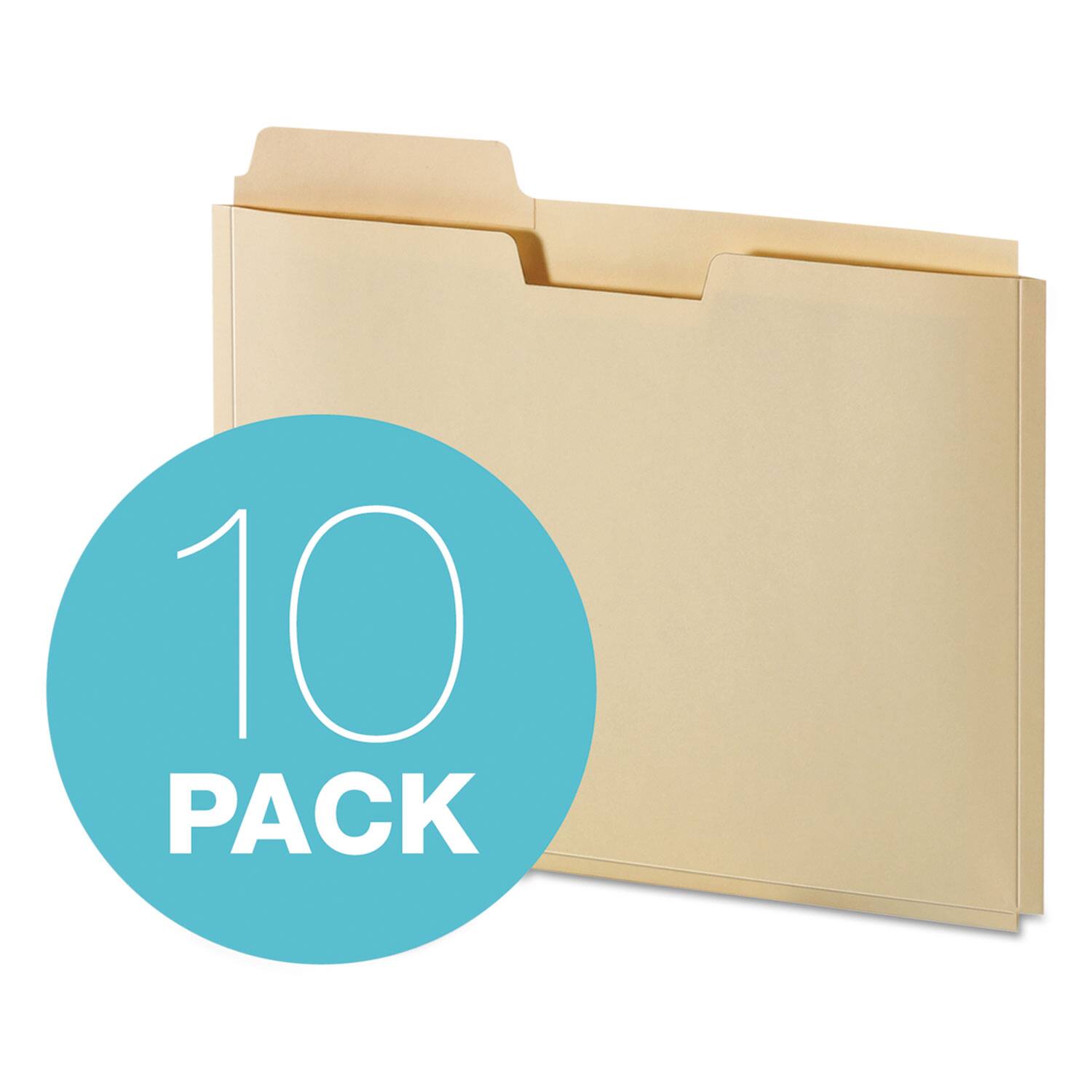 Back. Tops Business Forms - File Folder Pocket, 0.75" Expansion, Letter Size, Manila, 10/pack.