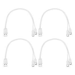 Unique Bargains - Multi USB A to 2 USB-C Splitter, 2-in-1, 12in, 5V 1A, 4pcs - for Phone/Power Bank/Tablet - White