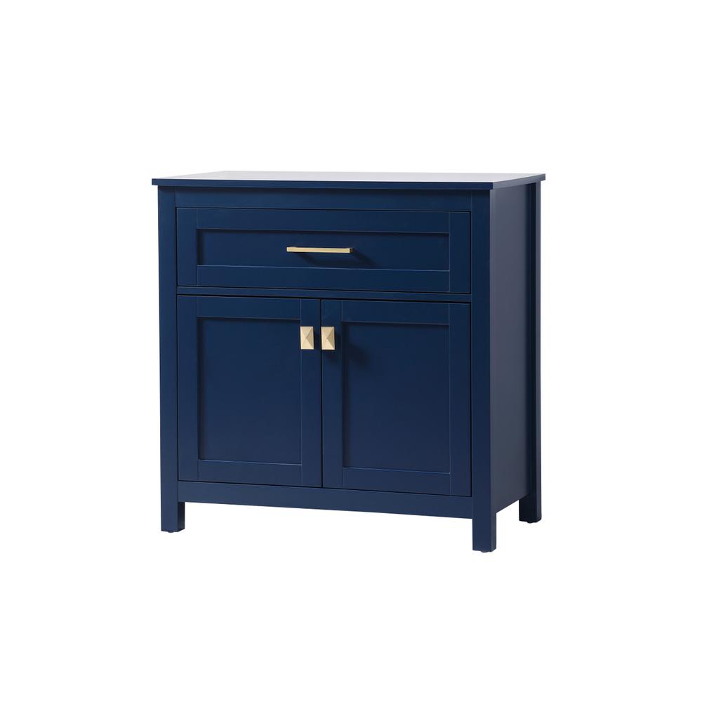 Alt View 4. Elegant Kitchen and Bath - 30 Inch Wide Bathroom Storage Freestanding Cabinet In Blue - Blue.