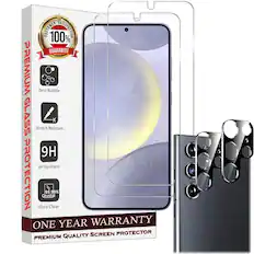 CUSTOMER 100% SATISFACTION GUARANTEE PREMIUM Zero Bubble GLASS Scratch Resistant 9H 9H Hardness PROTECTION ONE Ultra Crystal 99.99% Clear YEAR SCREEN WARRANTY PROTECTOR PREMIUM QUALITY