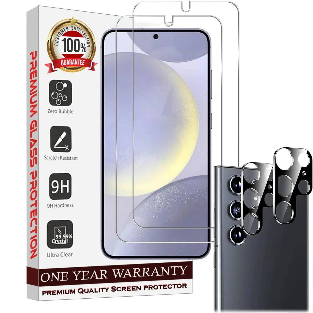 CUSTOMER 100% SATISFACTION GUARANTEE PREMIUM Zero Bubble GLASS Scratch Resistant 9H 9H Hardness PROTECTION ONE Ultra Crystal 99.99% Clear YEAR SCREEN WARRANTY PROTECTOR PREMIUM QUALITY