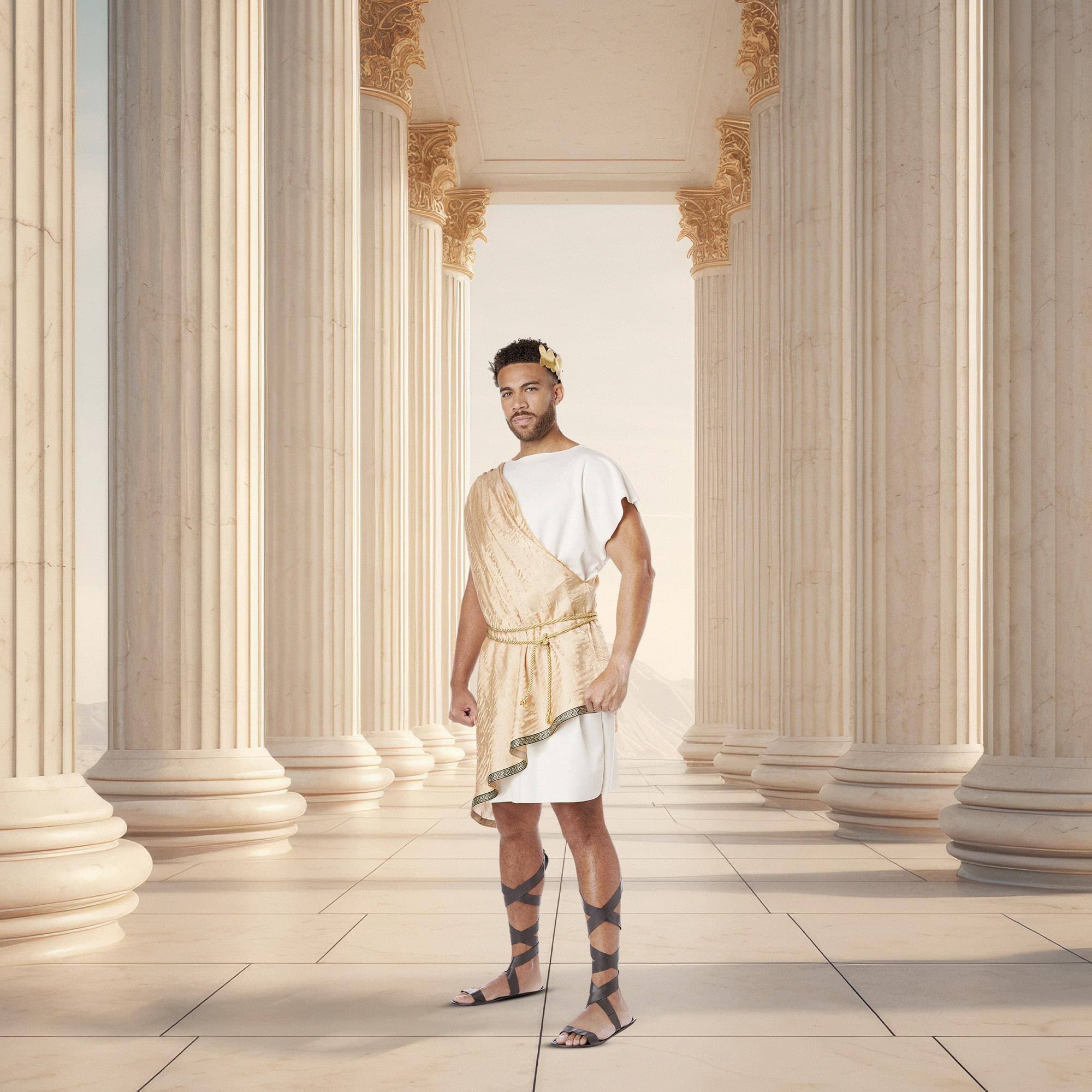 Alt View 2. California Costumes - Greek God Toga Plus Size Adult Costume - White.