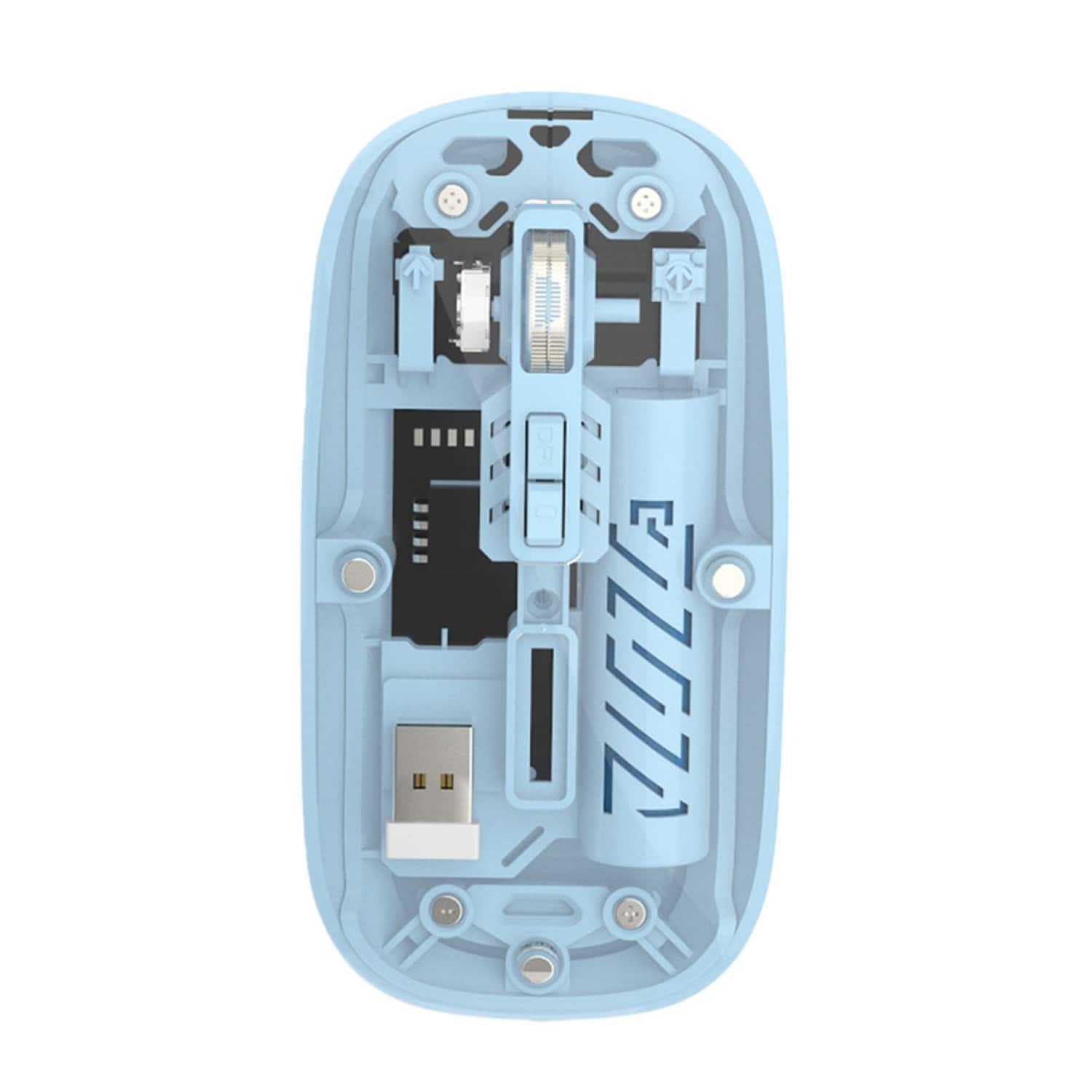 SaharaCase - Wireless Mouse | Transparent Shell | Rechargable Battery | USB & Type C Adapter | Glacier Series - Wireless - Blue